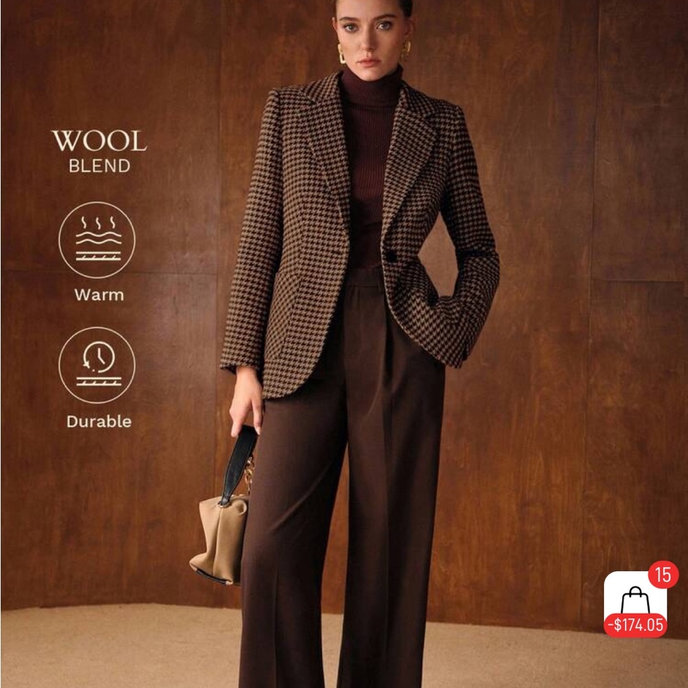 Blazer MOTF Brown Wool Blend Blazer